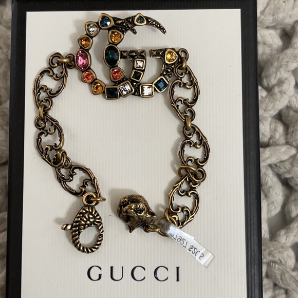 Gucci GG Multi Color Crystal Embellished Marmont Bracelet - Picture 2 of 10